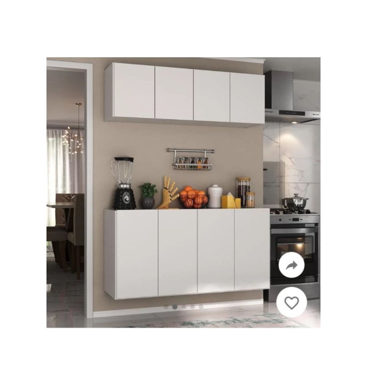 Kit armário de cozinha e aparador 4 portas